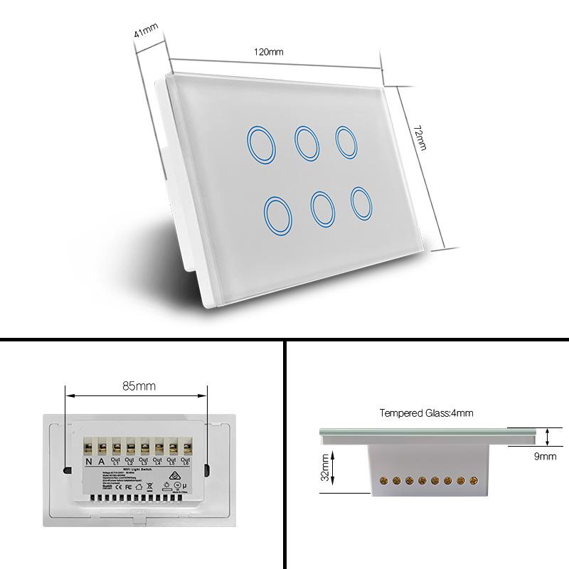 Witron Smart Wifi Light Switch 6 Gang (White)